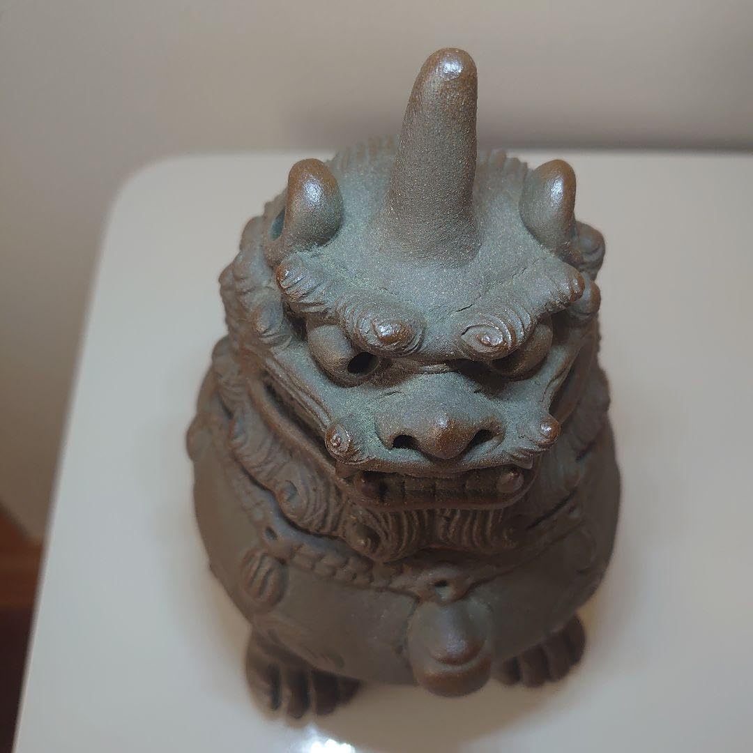 香炉獅子窯出し やちむん　壺屋焼 【希少】香炉シーサー - 和食器などの やちむんの窯元｜沖縄の陶器 育陶園 置物